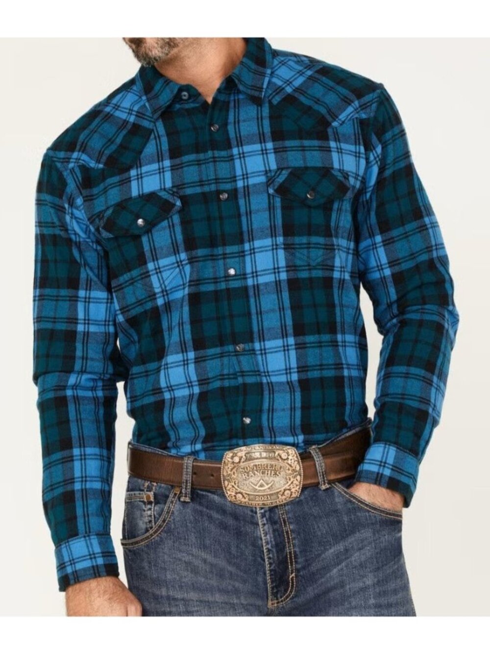 NWT Cody James McKenzie Plaid Print Pearl Snap Western Flannel Shirt Sz XL